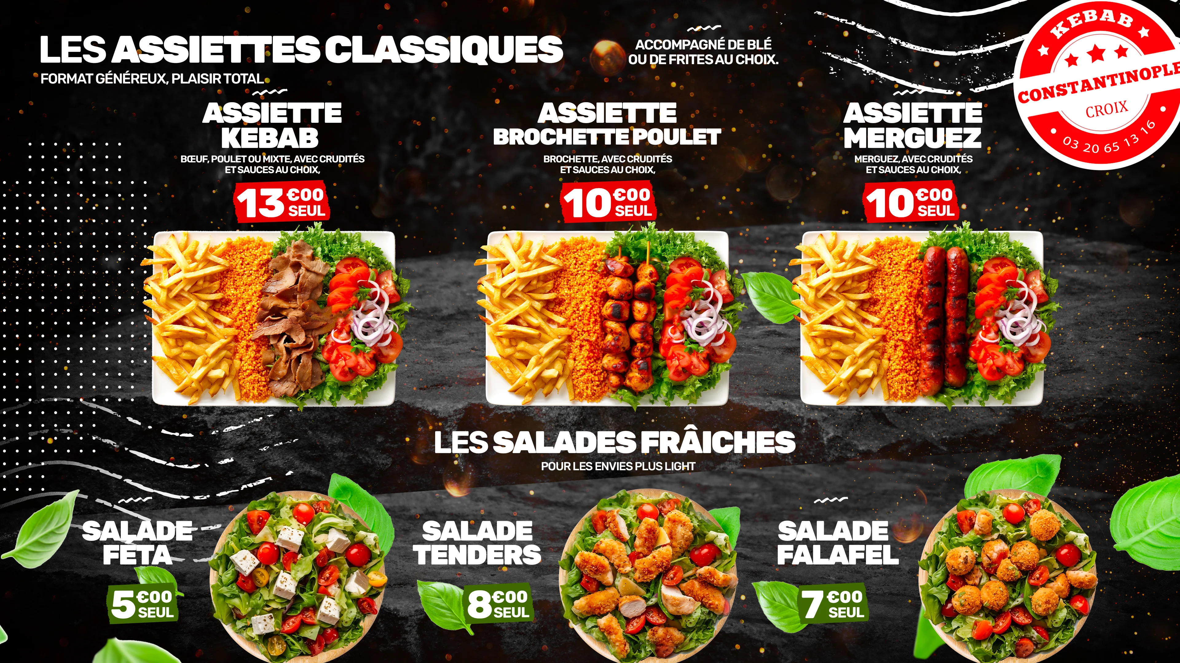 Menu Starters et menu enfant - Constantinople Croix